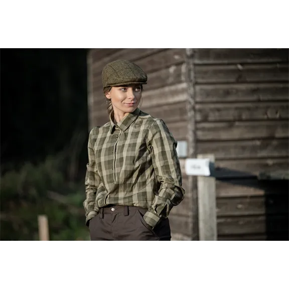 Härkila Akeena női hosszú ujjú kockás ing, Forest Night Check, XL
