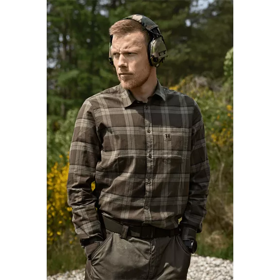 Härkila Fjell férfi hosszú ujjú vadászing, Green check, 3XL