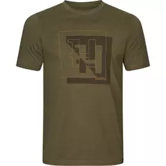 Härkila H-logo férfi póló, Dark olive, M