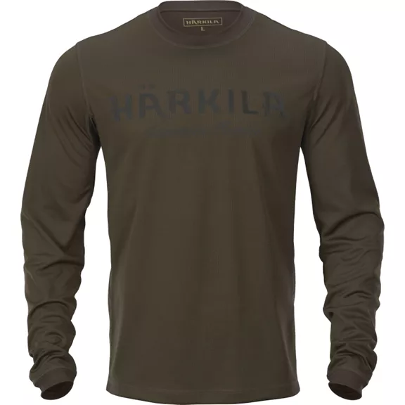 Härkila Mountain Hunter hosszú ujjú férfi póló, Hunting green/Shadow brown, S