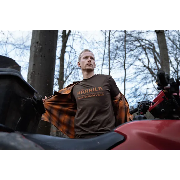 Härkila Scandinavian férfi rövid ujjú póló, Shadow Brown, M