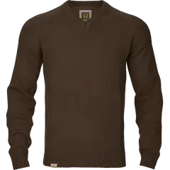 Härkila Vincent Merino V-nyakú férfi pulóver, Demitasse brown, 3XL