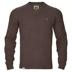 Härkila Vincent Merino V-nyakú férfi pulóver, Demitasse brown, XL
