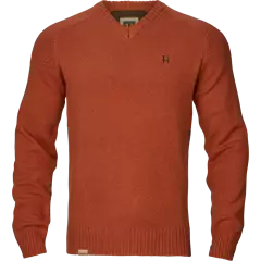 Härkila Vincent merino v-neck férfi pulóver, Bombay brown, M