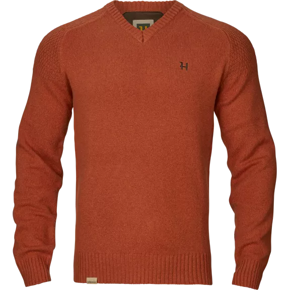 Härkila Vincent merino v-neck férfi pulóver, Bombay brown, XXL