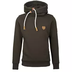 Hubertus férfi kapucnis pulóver, oliv-braun, 4XL
