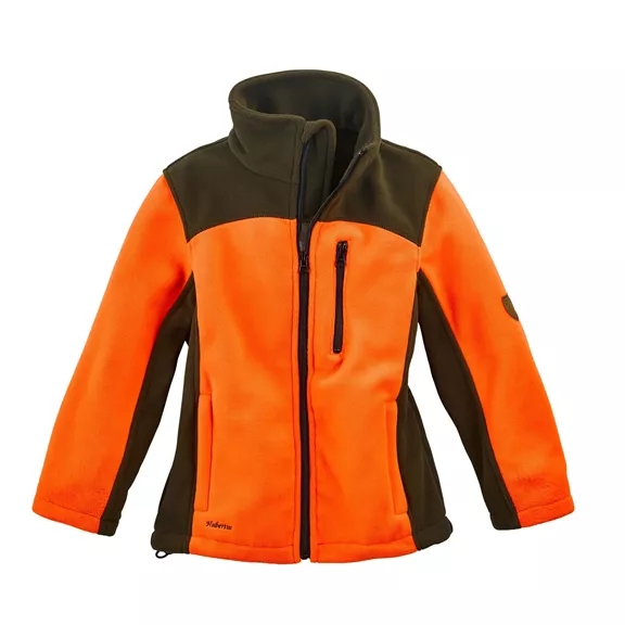 Hubertus gyerek fleece kabát, Narancs/olajzöld 104