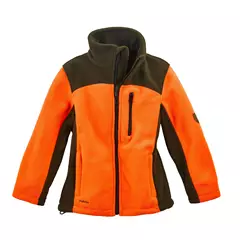 Hubertus gyerek fleece kabát, Narancs/olajzöld 104