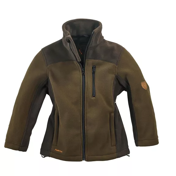Hubertus gyerek fleece kabát, Olajzöld/barna 104