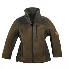 Hubertus gyerek fleece kabát, Olajzöld/barna 104