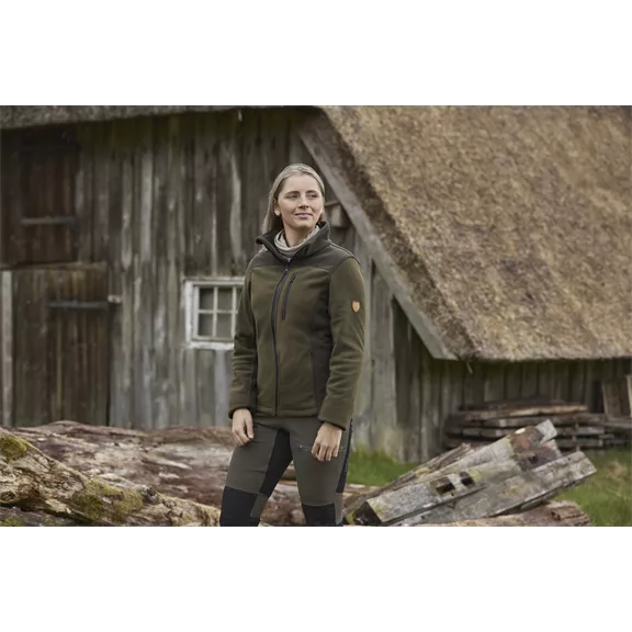 Hubertus női fleece kabát, Olajzöld/barna S