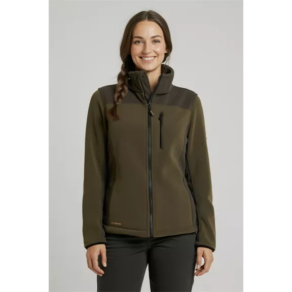 Hubertus női fleece kabát, Olajzöld/barna S