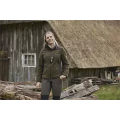 Hubertus női fleece kabát, Olajzöld/barna XL