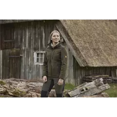 Hubertus női fleece kabát, Olajzöld/barna XS