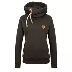 Hubertus női kapucnis pulóver, oliv-braun, L