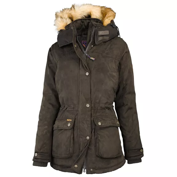 Hubertus női leskabát Iceland, olajzöld-barna, 36.