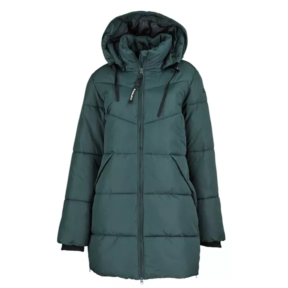 Icepeak Adaire női kapucnis steppelt kabát, dunkelgrün, 36.