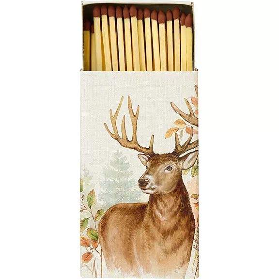 Ihr gyufa, szarvasmotívumos dobozban