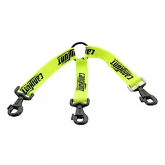 Ikerpóráz három kutyához, 25 cm, neonsárga
