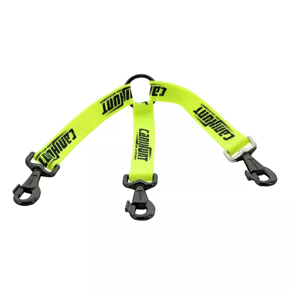 Ikerpóráz három kutyához, 25 cm, neonsárga