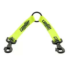 Ikerpóráz két kutyához, 25 cm, neonsárga