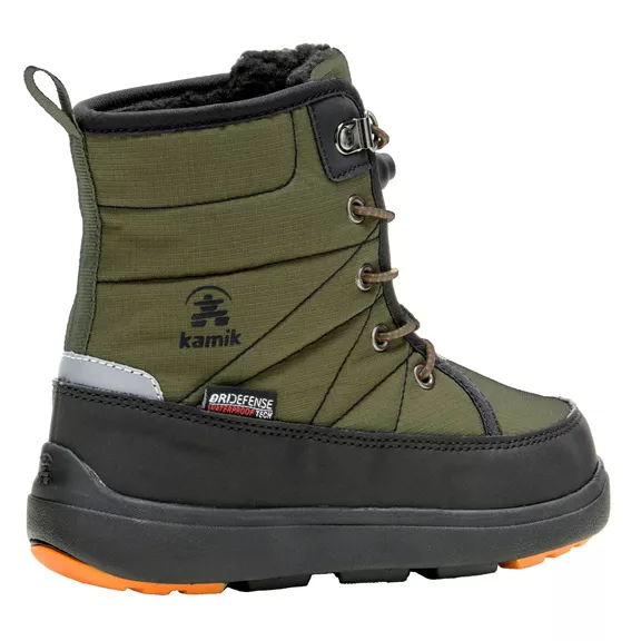 Kamik Luge téli gyerekcipő, Olive-orange, 35