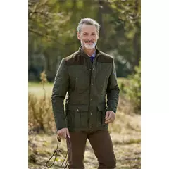 Laksen Hampton férfi steppelt kabát, s.zöld/s.barna, 56