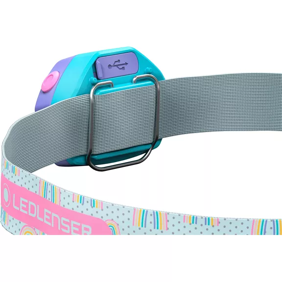 Ledlenser Kidled4R fejlámpa gyerekeknek, szivárvány motívum