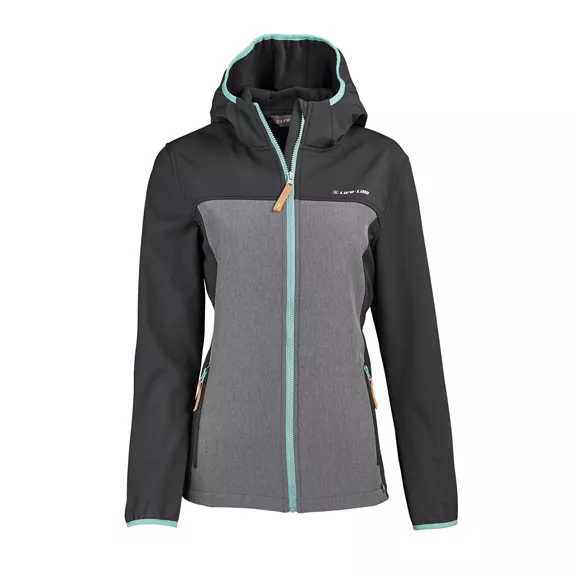 Life-Line Korina női, kapucnis, softshell dzseki, dark grey melange,  44.