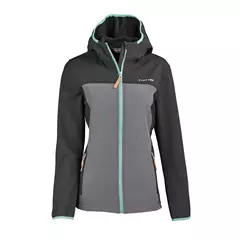 Life-Line Korina női, kapucnis, softshell dzseki, dark grey melange,  44.