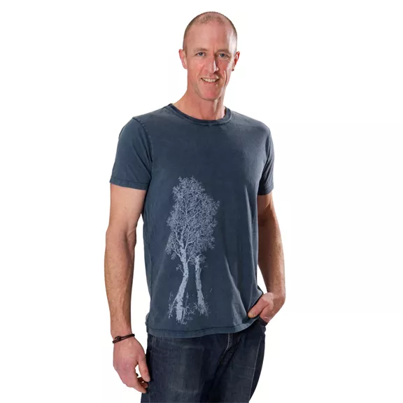 Life-Tree Birke férfi póló, stone washed blue, XL.