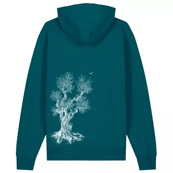 Life-Tree Olive Tree férfi kapucnis pulóver, stargazer blue, XXL.