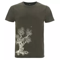 Life-Tree Olive Tree férfi póló, stone washed green, XL.