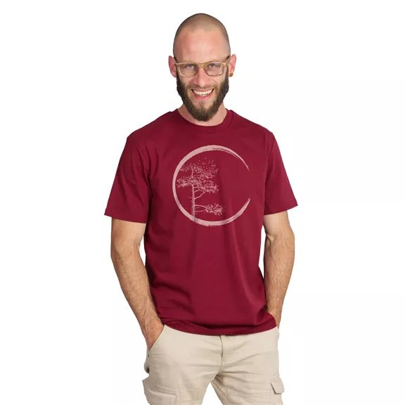 Life-Tree T-Shirt Circle férfi póló, burgundy, S.