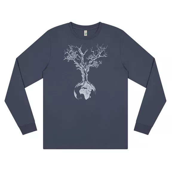 Life-Tree Weltenbaum férfi hosszú ujjú póló, navy blue, XL.
