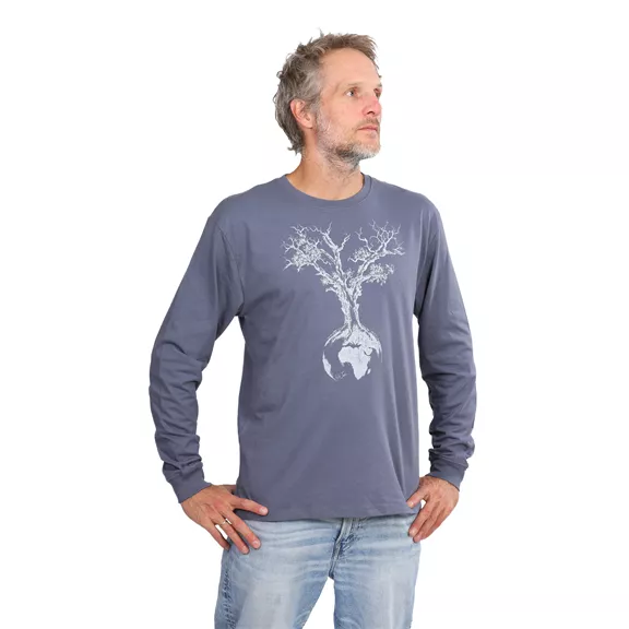Life-Tree Weltenbaum férfi hosszú ujjú póló, navy blue, XL.