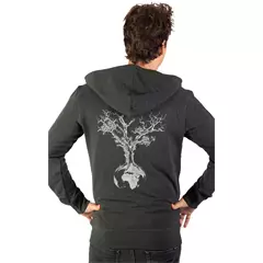 Life-Tree Weltenbaum kapucnis pulóver, heather grey, XL.