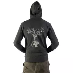 Life-Tree Weltenbaum kapucnis pulóver, heather grey, XL.