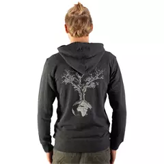 Life-Tree Weltenbaum kapucnis pulóver, heather grey, XL.