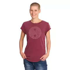 Life-Tree YinYang női póló, stone washed red, XL.