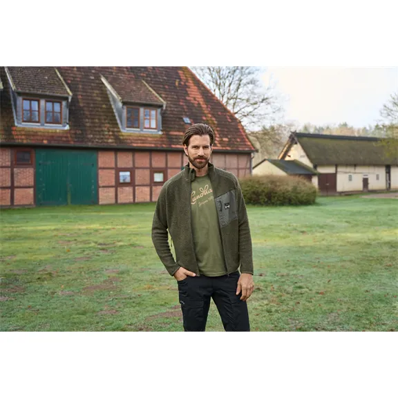 Lundhags Flok Wool MS Pile férfi polár dzseki, forest green, S.