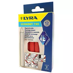 Lyra erdészeti jelölőkréta, 11mm/11cm, piros