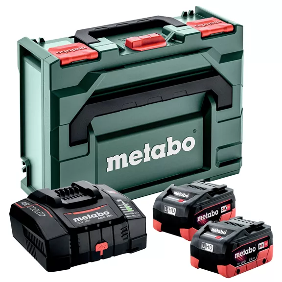 METABO Alapkészlet: 2 db LiHD 8.0 Ah + ASC 290 + metaBOX 145