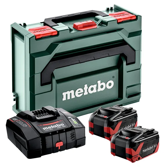 METABO Alapkészlet: 2 db LiHD 8.0 Ah + ASC 290 + metaBOX 145