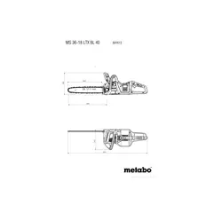 METABO MS 36-18 LTX BL 40 (601613850) Akkus láncfűrész METABO MS 36-18 LTX BL 40 (601613850) Akkus láncfűrész
