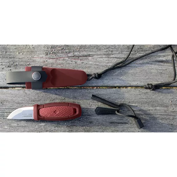 Morakniv Eldris kés tűzgyújtóval, piros