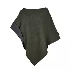 Mufflon Extra átfordítható gyapjú poncsó, forrest/anthra