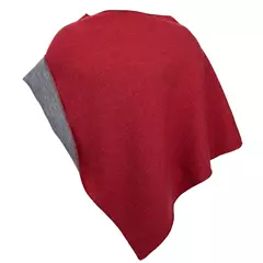 Mufflon Extra átfordítható gyapjú poncsó, piros/szürke Mufflon Extra átfordítható gyapjú poncsó, piros/szürke