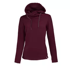 Mufflon Kusa női kapucnis gyapjú pulóver, berry, XL. Mufflon Kusa női kapucnis gyapjú pulóver, berry, XL.