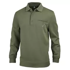 OS-Trachten férfi galléros pulóver, olajzöld, S.